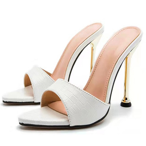 Sandalias de Tacón Alto con Punta Abierta y Estampado de Serpiente, Tacones Finos a la Moda Europea y Americana para Mujer - Product Image 2