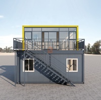 Vente en gros de maisons modernes préfabriquées en conteneur plat prêtes à monter Petite maison en conteneur préfabriquée à double couche 3 en 1