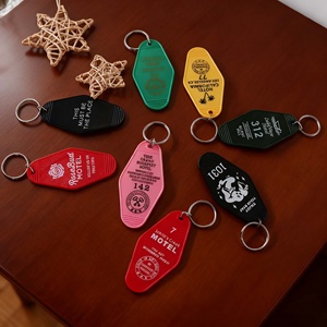 Porte-clés souvenir d'hôtel de haute qualité en alliage de zinc, imperméable, avec logo doré imprimé en relief et forme personnalisée - Product Image 2