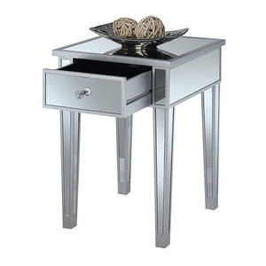 European Luxury Glass Bed Side Moroccan Sofa Side Cabinet Modern <strong>Mirrored</strong> End Table With Drawer - Product Image 1