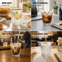 Kingze Esthétique 90ml 160ml 200ml Tasses à café latte glacé Espresso Thé Verre à boire pour cafés