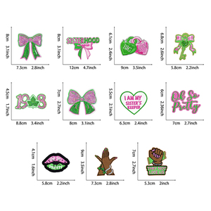 Parches Bordados para Hermandades, Lentejuelas Brillantes, Lazos, Letras <span class=keywords><strong>de</strong></span> Hermandad, Apliques Termoadhesivos para Ropa Personalizada, Accesorios DIY - Product Image 4