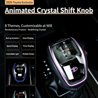 YINHI 2026 Pommeau de levier de vitesse LCD à cristaux dynamiques, lumière ambiante personnalisable, 8 thèmes, garantie 1 an, contrôlé par application pour voitures