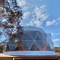 Tente dôme géodésique pour glamping extérieur de 20 pieds à prix abordable avec puits de lumière