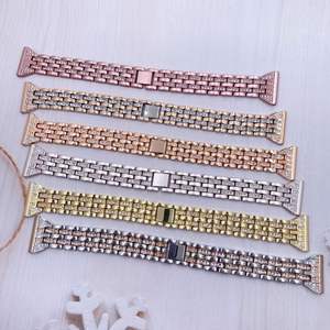 Bracelets diamant de luxe étincelants pour <span class=keywords><strong>Apple</strong></span> <span class=keywords><strong>Watch</strong></span> Series 9 8 7 <span class=keywords><strong>6</strong></span> 5 4 3 Bracelet mignon et charmant pour femmes Bracelet à paillettes en métal en acier inoxydable - Product Image 1