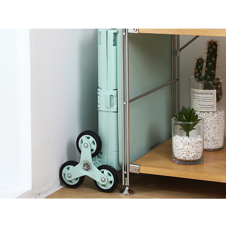 Foldable Climbing Stair Plastic Mini Light Luggage Trolleys Bag Supermarket Small Shopping Trolleys Cart