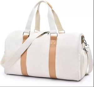 Borsa da Viaggio di Lusso in Tela di Poliestere e Pelle PU, Grande Capacità, con Cerniera, per Weekend e Spiaggia - Product Image 1