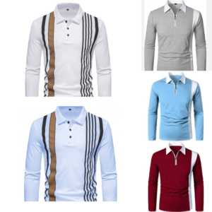 <span class=keywords><strong>Polo</strong></span> à manches longues rayé pour homme, de haute qualité et <span class=keywords><strong>pas</strong></span> <span class=keywords><strong>cher</strong></span>, avec col et vêtements à séchage rapide en stock - Product Image 1