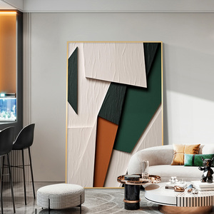 Nueva textura abstracta pintura al óleo hecha a mano arte de pared pintura enmarcada lista para colgar para la decoración del hotel en casa - Product Image 5