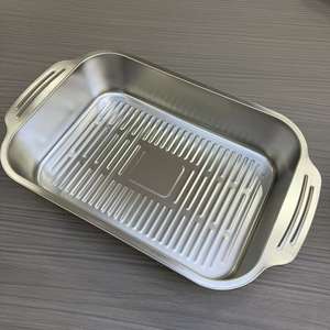 Sartén para Asar Pescado Multifuncional Estilo Coreano (Tipo Profundo) - Sartén Rectangular de Acero Inoxidable con Tapa de Vidrio - Product Image 2