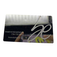 Kartu Nama Stainless Steel Finishing Cermin Warna Kustom 0.8mm Letterpress untuk Pemberi Hadiah Korporat VIP