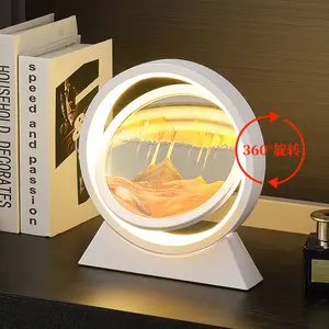 도매 dimmable 3d Led 흐르는 모래 그림 원격 제어 모바일 모래 예술 빛 동적 빠른 모래 램프 테이블 램프