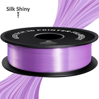 Filament PLA Soie Violet 1,75 mm Flexible pour Imprimante 3D, Tige en Plastique 1KG, Filament Texture Soie 15 Couleurs PLA