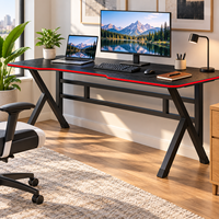 Bureau de jeu pour PC à hauteur réglable avec étagère pour la maison, la chambre ou les appartements locatifs, modèle fabriqué en Chine, sans surface de travail