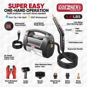 Limpiador <span class=keywords><strong>a</strong></span> Vapor Eléctrico de Alta Presión de Guangdong, Limpiador de Alfombras Portátil de Alta Temperatura, 1600 ml, 1800 W, para el Hogar, la Cocina y el Automóvil - Product Image 2