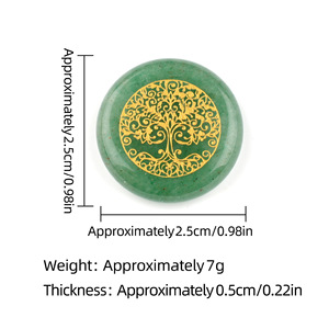 Disque en Agate Cristalline Gravée <span class=keywords><strong>Arbre</strong></span> <span class=keywords><strong>de</strong></span> <span class=keywords><strong>Vie</strong></span> <span class=keywords><strong>de</strong></span> 25 mm, Pierre Semi-Précieuse Ronde Sculptée pour Décoration DIY - Product Image 5