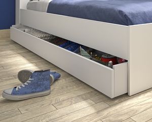 Bedroom Wooden Storage <strong>Day</strong> <strong>Bed</strong> <strong>with</strong> Trundle Guest <strong>Bed</strong> and Bookshelf for Teen or Kids - Product Image 4