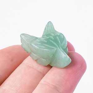 Testa di <span class=keywords><strong>Lupo</strong></span> in Cristallo Naturale Intagliata a Mano, Artigianato in Cristallo Lucidato, Decorazione per la Casa e Regalo - Product Image 3