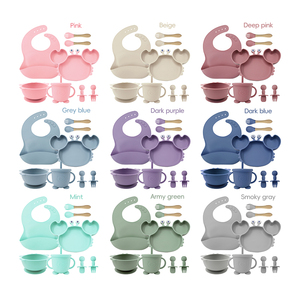 Assiette en silicone souple sans BPA, non toxique, écologique, 9 couleurs pour bébé, vaisselle durable, lavable au lave-vaisselle pour enfants, vente en gros - Product Image 3