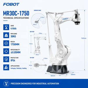 Bras robotique industriel FOBOT à 6 axes, capacité de 30 kg, portée de 1750 mm, modèle Mr30c-1750, pour les intégrateurs de systèmes d'automatisation, prix de vente directe d'usine - Product Image 3