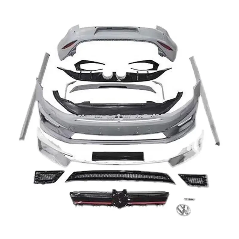 Qwc Auto-Onderdelen Pp Materiaal Bodykit Voor Volkswagen Vw Golf 7 2018-2020 Upgrade Naar R400 Stijl Full Set Auto Body Systeem