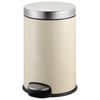 Poubelle ronde en acier inoxydable, poubelle à pédale souple de 5 litres pour la salle de bain, 1.32 e27