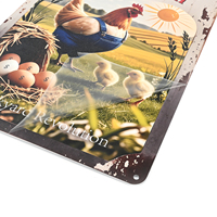 Letrero Metálico de Aluminio Personalizado al por Mayor, Decoración Rústica Vintage para Pared de Granero, Garaje o Cocina, con Diseño de Huevos de Gallina