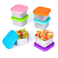 Contenant à sauce en acier inoxydable 304 avec couvercle en silicone, hermétique, anti-fuite, pour préparation de repas, pot à condiments pour garder les sauces fraîches