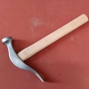 Marteau en acier inoxydable avec manche en bois, face ronde, outil de bricolage pour la réparation du cuir - Product Image 4