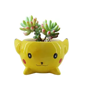 Creative Pikachu Design Ceramic Plant Pot Cartoon Design Planter Pot Succulent Plants Poke mon Pot