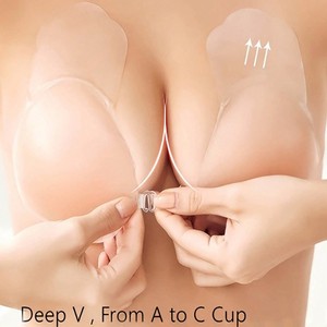 <span class=keywords><strong>Reggiseno</strong></span> in silicone push-up anti-cedimento a <span class=keywords><strong>coppa</strong></span> 3/4 senza ferretto per abito da sposa <span class=keywords><strong>con</strong></span> supporto traspirante e anti-imbottitura a punto convesso - Product Image 2