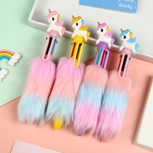 ปากกาลูกลื่นยูนิคอร์นสีชมพูลายการ์ตูน6อิน1ปากกาของขวัญสุดสร้างสรรค์6สีฟูน่ารักหลากสี - Product Image 6