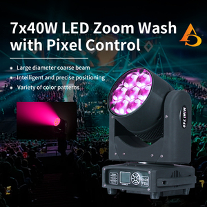 Mini 7X40W Rgbw 4In1 Wash Pixel <b>Control</b> <b>Led</b> Moving Head Bar <b>Light</b> for Dj Disco - Product Image 1