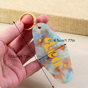 Chòm Sao Acrylic Keychain với túi kim loại mặt dây chuyền Zodiac dấu hiệu khách sạn Keyring & Carabiner cá nhân Quà tặng khuyến mại ý tưởng - Product Image 3