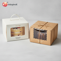 Boîte à gâteau carrée personnalisée blanche pour fêtes de mariage, en papier, pour pâtisseries et fromages, 12 pouces, 10 pouces de haut, avec fenêtre