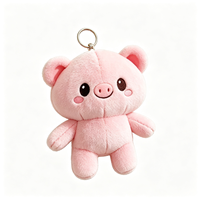 Nouveau design Sac de courses réutilisable en peluche en forme de cochon avec porte-clés cochon mignon en peluche – Vente en gros