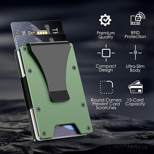 Slim <b>Metal</b> <b>Wallet</b> for Men With RFID Blocking Card Holder and Money Clip - Product Image 4
