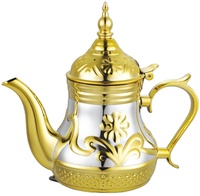 Bouilloire à thé marocaine moderne 2026, gravée à l'arabe, pour restaurant, petite bouilloire en métal pour le camping, théière marocaine