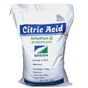 Ácido citrico anhydra de grado alimenticio, malla 30-100/alta pureza, regulador de la acidez, ácido citrico