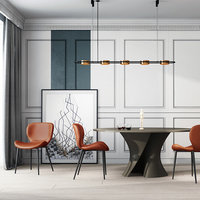 Chaise de salle à manger de luxe, mobilier de maison, design moderne et simple, revêtement en cuir haut de gamme, structure en métal, style luxe léger HD-562