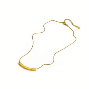Delicado Collar de Cadena de Serpiente con Cuentas de Cara Feliz, Chapado en Oro de 18K, de Acero Inoxidable, Joyería Personalizada - Product Image 3