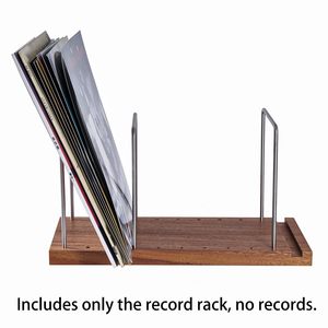 Support de rangement pour disques vinyles en bois massif pour 50 à 75 LP, avec affichage intégré du disque actuel, support robuste pour albums classiques et modernes - Product Image 5