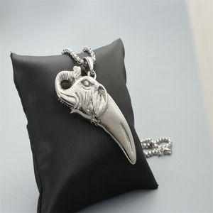 yunnique <b>Elephant</b> Head Pendant Necklace Stainless Steel Fashionable Silver White Unisex <b>Gift</b> Jewelry - Product Image 2