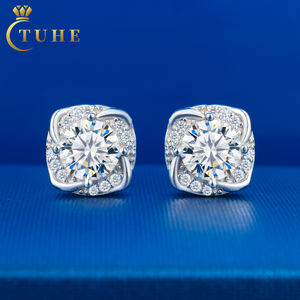 Модные мужские праздничные подарочные украшения 925 стерлингового серебра VVS Moissanite мелкая ветряная мельница серьги-гвоздики для вечеринки - Product Image 1