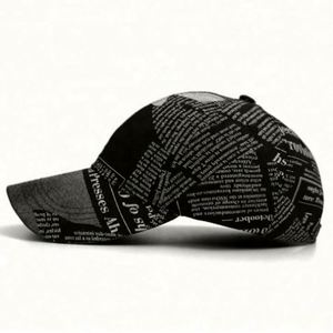 <b>Hats</b> Men and Women Spring Summer Fashion Retro Newspaper Baseball Cap Korean Outdoor Sports Sun Protection Cap - Product Image 2