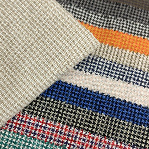 Nuovo Tessuto Leggero in <span class=keywords><strong>Cotone</strong></span> e <span class=keywords><strong>Lino</strong></span> con Texture Intrecciata, Tinto in Filo a Pied-de-Poule per Camicie, Abiti, Pantaloni e <span class=keywords><strong>Tende</strong></span> di Lusso - Product Image 4