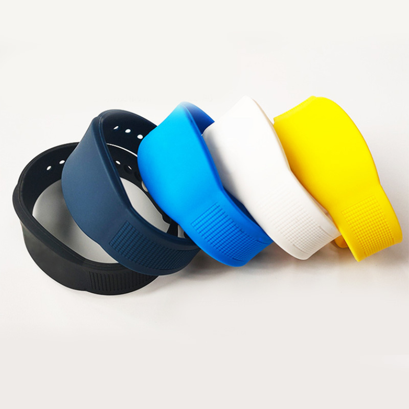 Factory Wholesale Wristband ISO144443A RFID Waterproof Silicone Bracelet Watch Full Color Printing Adjustable RFID NFC Band