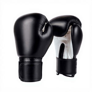 นวมชกมวยหนังสีดำ MMA/คิกบ็อกซิ่ง สำหรับรัดข้อมือ ระบายอากาศได้ดี สำหรับผู้ใหญ่ 14 ปีขึ้นไป - Product Image 2