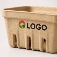 Conteneur en carton kraft brun écologique jetable pour fruits de la ferme 95x95x43mm – Transporteur de baies