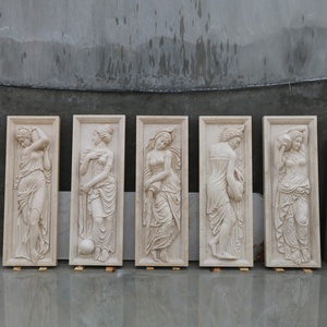 Hand geschnitzte Steins chnitz produkte Wandbehang Marmor Relief Nackte Dame mit Glas Griechische Statue Skulptur - Product Image 4
